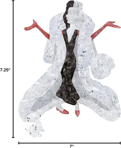 Miniatura 8 de BePuzzled, Disney Cruella de Vil - Rompecabezas original de cristal 3D, rompecabezas de 33 piezas, rompecabezas coleccionable para niños y adultos a