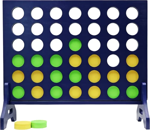 Miniatura 38 de Tailgating Pros Cuatro en una fila gigante azul marino premium con funda de transporte – Juego de patio al aire libre de gran tamaño – ¡Muchos