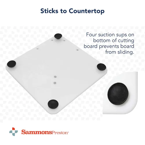 Miniatura 6 de Sammons Preston - Tabla de cortar Hi-D, tabla de cortar con una sola mano con clavos de aluminio para pelar y cortar, patas de succión para pegarse