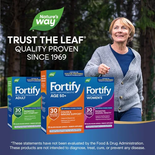Miniatura 7 de Nature's Way Fortify Probiótico diario para hombres y mujeres de 50 años, 30 mil millones de cultivos vivos, colon, digestivo e inmunitario*
