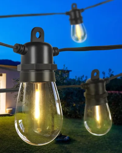 Miniatura 8 de DGE - Cadena de luces LED exteriores, impermeable e inastillable IP65, adorno de patios, jardines, glorietas, porches, luz blanca tenue