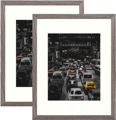 Golden State Art, Marco de fotos de 11 x 14 pulgadas, para pared, fotos y pósteres de 8 x 10, pintura/impresión, bodas, paisajes (gris, paquete de 2)