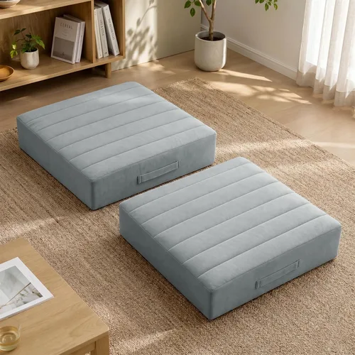 Miniatura 23 de JKMAX 2 Piezas Almohadas de Espuma de Alta Densidad para Piso - Almohadas Grandes Mejoradas para Asientos de Adultos - Cojín de Piso para Exteriores