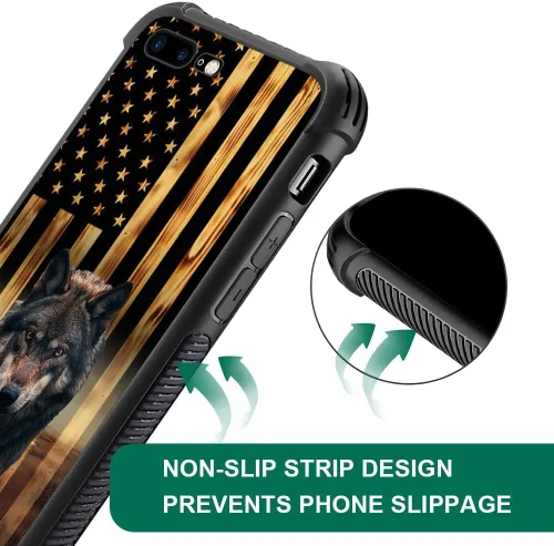 Miniatura 148 de DAIZAG Compatible con iPhone 13 Pro Max, Funda de TPU Protectora Anti-Arañazos Todo En Uno, Fundas para Hombre Mujer - Motivo de Madera Americana
