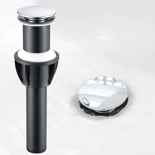 Miniatura 13 de TIORIY Desagüe Pop Up Cromado para Lavabo de Baño, con Rebosadero Tapón de Lavabo de Baño de Plástico para Grifo de Vasija, Montaje de Tocador