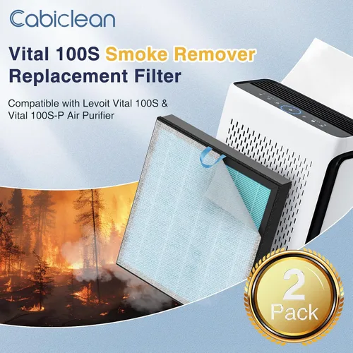 Miniatura 2 de Filtro de reemplazo eliminador de humo Vital 100S-P compatible con el purificador de aire LEVOIT Vital 100S y 100S-P, filtro eliminador de humo 4