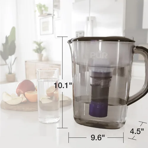 Miniatura 9 de PUR Plus jarra de filtro de agua de 7 tazas, limpiador, agua de gran sabor, apta para lavavajillas, potente, filtración que reduce el plomo, diseño