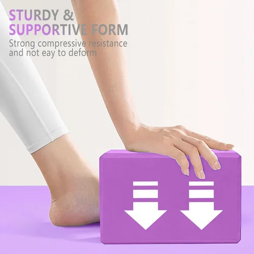 Miniatura 6 de Paquete de 2 bloques de yoga de 9 x 6 x 4 pulgadas con bloques de espuma de yoga duraderos, alta densidad y superficie antideslizante para yoga