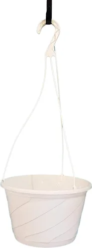 Miniatura 4 de Cesta colgante de remolino Contempo de 10 pulgadas de diámetro, verde o blanco (5, verdeq)