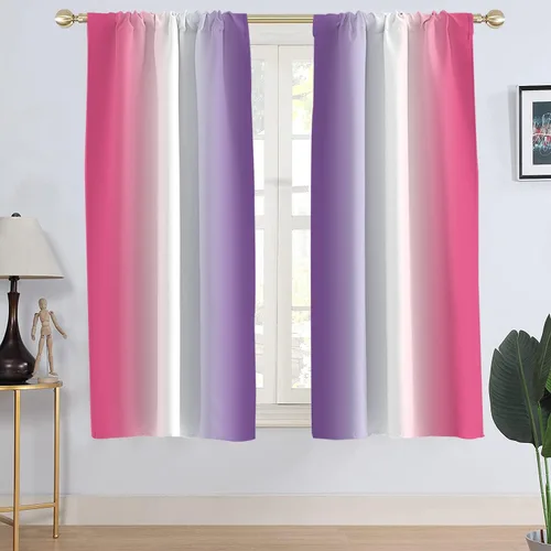 Miniatura 9 de AAtter Cortinas de ventana color verde azulado turquesa para cocina, blanco, azul, gris aguamarina, degradado, gris, negro, degradado, pequeño
