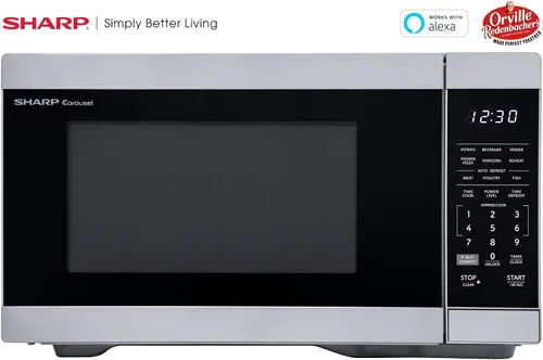 Miniatura 9 de SHARP Horno de microondas de encimera compatible con Alexa certificado por Orville Redenbacher's con plato giratorio Carousel extraíble de 12.4