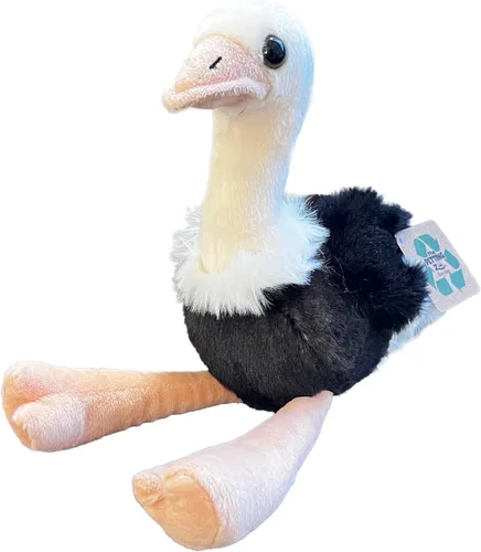 Miniatura 2 de The Petting Zoo Peluche de avestruz, regalos para niños, animales salvajes del zoológico Onez, juguete de peluche de avestruz de 9 pulgadas