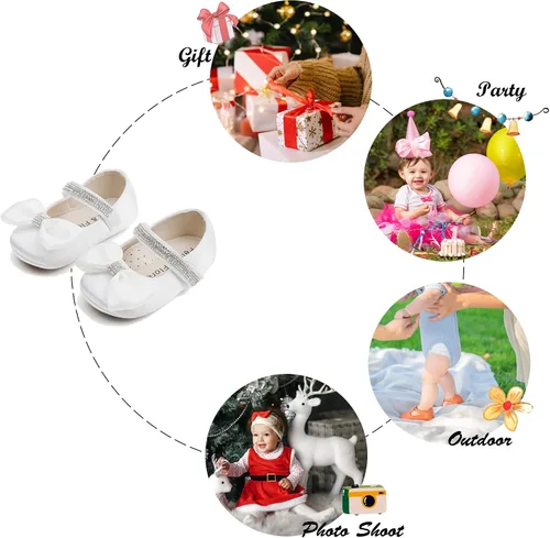 Miniatura 68 de Felix & Flora Zapatos de bebé de suela suave - Zapatos de bebé para caminar, mocasines, suela de goma, zapatos de cuna