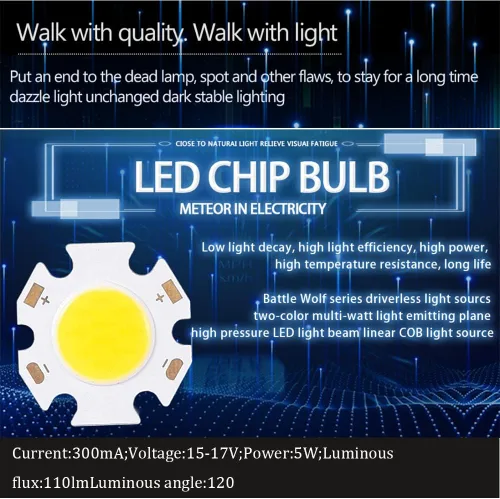 Miniatura 4 de Utoolmart Bombilla LED de chip de 300 mA, 5 W, cuentas de luz, brillo de 110 lm, lámpara de alta potencia, chip de fuente de luz, cuentas de luz