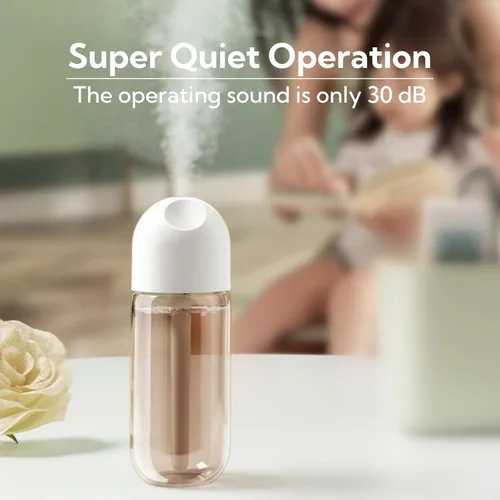 Miniatura 4 de Humidificador portátil pequeño con boquilla doble, humidificadores grandes de niebla fría, puertos de pulverización dobles, protección contra