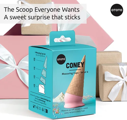 Miniatura 7 de OTOTO Coney Ice Cream Measuring Cups Set – Detachable Plastic Measuring Cup Set for Baking & Cooking, Cute Measuring Cups for Liquid, Cute Baking