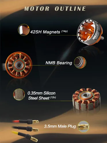 Miniatura 2 de FLASH HOBBY D2836 Motor sin escobillas del motor 2 ~ 4S Helicóptero RC Motor para RC Avión de ala fija Drone FPV (880KV)
