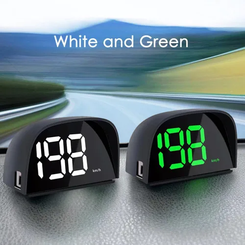 Miniatura 2 de Shkalacar Velocímetro Digital GPS para Coche, Pantalla HUD de Cabeza para Coche con Velocidad, Mph/Kmh, USB Plug and Play para Todos los Coches Verde