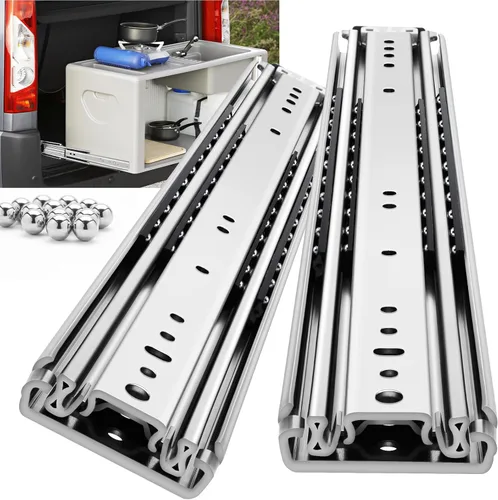 Miniatura 10 de YENUO Correderas de Cajón Resistentes con Cerradura 12 14 16 18 20 22 24 26 28 30 32 34 36 38 40 44 48 52 56 60 Pulgadas Extensión Completa Montaje