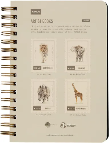 Miniatura 5 de Kolo - Cuaderno de bocetos de 5.5 x 8.5 pulgadas, encuadernado en espiral, 50 libras/74 gsm, ideal para lápiz, lápiz de colores y carbón, 100 hojas