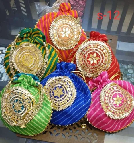 Miniatura 3 de India Gift Hub - Bolsa de mano con cordón bordado para mujer