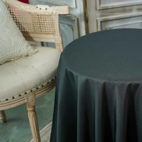 Miniatura 9 de JYFLZQ Mantel redondo negro de 70 pulgadas para mesas de 4 pies, lavable a máquina, duradero, tela de poliéster gruesa, para fiestas, banquetes