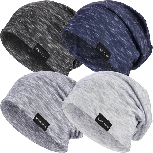 Miniatura 17 de EINSKEY Gorro ligero holgado para hombres y mujeres, gorro de algodón fino de gran tamaño, gorro de quimioterapia, gorro para dormir nocturno