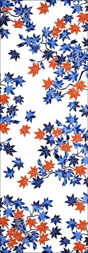 染の安坊 Anbo Tenugui - Toalla de mano, colección azul y blanco, arce japonés, 100% algodón, fabricada en Japón, 13.8 x 39.4 pulgadas