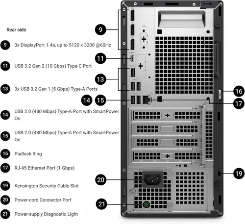 Miniatura 4 de Dell Pro Tower Plus QBT1250 - Escritorio empresarial, Intel Core Ultra 5-235, RAM DDR5 de 16 GB, SSD PCIe de 512 GB, DVDRW, 3x4K DP, Copilot AI