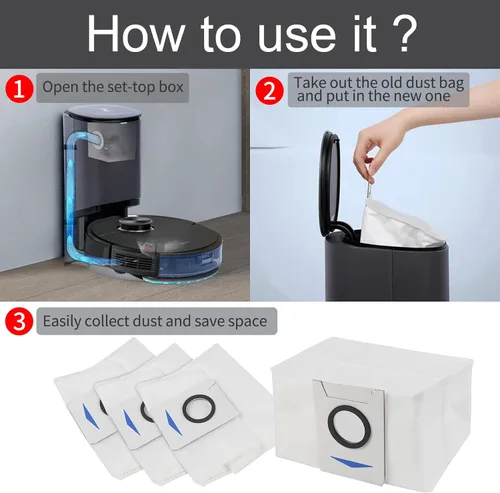 Miniatura 3 de Paquete de 10 bolsas de filtro de repuesto para aspiradora compatibles con ECOVACS DEEBOT X1 OMNI Turbo T10 T20 Robot Aspirador..