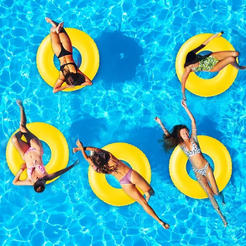 Miniatura 5 de Gemscream Flotador inflable grande de piscina de 36 pulgadas, flotadores de piscina para adultos, tubo inflable para vacaciones de verano, playa