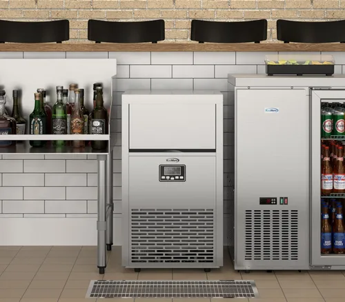 Miniatura 3 de KoolMore Máquina de hacer hielo comercial de 18 pulgadas, hielo creciente de 100 libras/24 horas, almacenamiento de 30 libras, bajo encimera