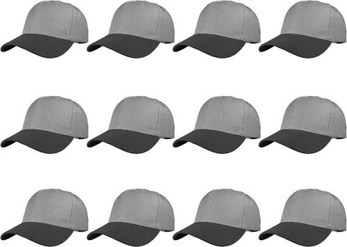 Miniatura 94 de Gorras de béisbol con correa trasera ajustable, lisas, negras, 12