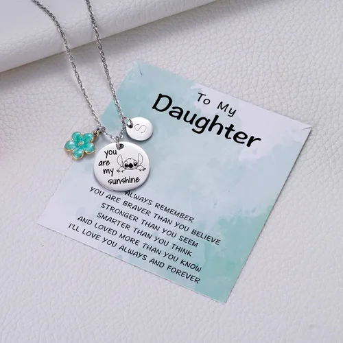 Miniatura 4 de MIXJOY Collar y tarjeta de felicitación con texto en inglés "You are My Sunshine", regalo de Navidad para niñas pequeñas, sobrina, hija, nieta