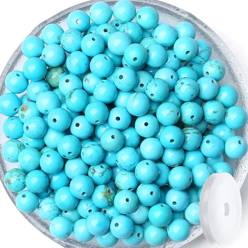 Miniatura 25 de QINJIEJIE 105 piezas de cuentas de piedra de 7 chakras de 8 mm, cuentas naturales redondas sueltas de gemas para pulseras, cuentas de cristal