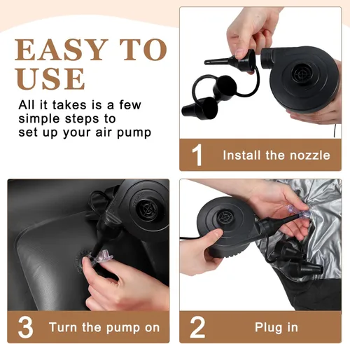 Miniatura 4 de Realspring 6, 9, 12 piezas de puf inflables para adultos con bomba de aire eléctrica, sofá plegable portátil inflable para acampar nocturno de cine