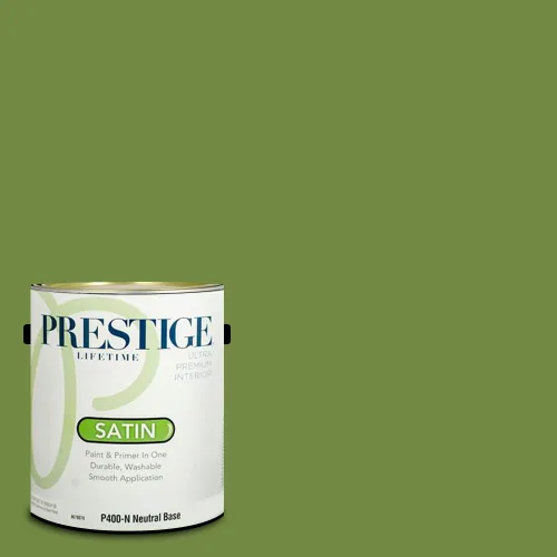Miniatura 262 de Prestige Paints - Pintura exterior e imprimación en uno, 1 galón, plano, compatibilidad comparable con el color menta «Whipped Mint» de Behr