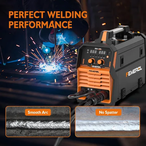 Miniatura 7 de FEMEROL Soldador MIG 110V 4 en 1 Máquina de Soldadura Multiproceso 135A Soldador MIG de Núcleo de Flujo Gas/Sin Gas/Lift TIG/Stick Con Inversor IGBT