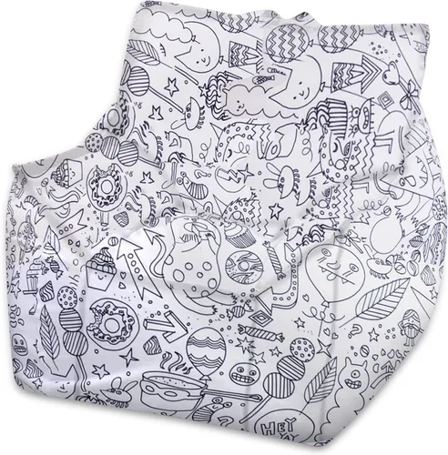 Miniatura 182 de Posh Beanbags - Sillón puff grande, 38 pulgadas, color azul rey sólido Nylon suave - Azul real