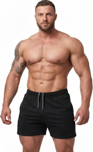Muscle Alive Pantalones cortos de correr para hombre con bolsillos, ropa atlética, algodón de rizo francés con 3 o 5 pulgadas