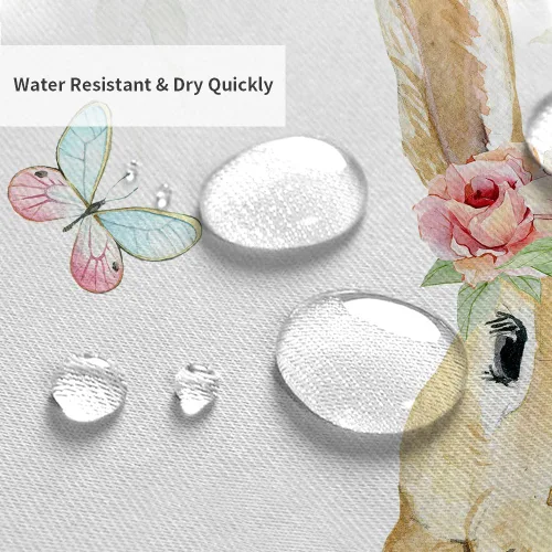Miniatura 6 de Wathon Bonita cortina de ducha de conejo de Pascua, juego de decoración de baño con mariposa floral, tela de tela, juego de decoración de baño