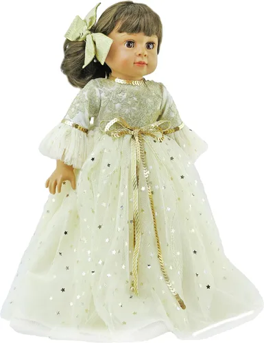 Miniatura 2 de American Fashion World Juego de vestido de princesa rosa para muñecas de 14 pulgadas Corona rosa incluida Calidad premium y diseño moderno