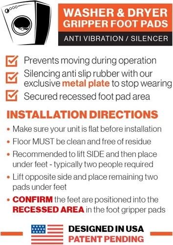 Miniatura 6 de SlipToGrip BE Quiet Pads - Paquete de 4 almohadillas redondas sin vibración con inserto de acero inoxidable, silenciosas patas de lavadora