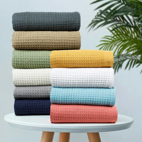 Miniatura 9 de Bed Bath & Home - Manta de 100% algodón, ligera y transpirable, buena para todas las estaciones, suave y acogedora. Blanco
