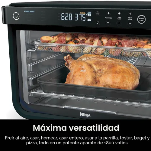 Miniatura 5 de Ninja DT202BK Foodi 8 en 1 XL Pro Air Fry Oven, horno de convección de encimera grande y tostador digital, 1800 vatios, negro, 12 pulgadas