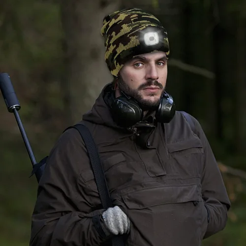 Miniatura 34 de CENSGO Gorro unisex con luz LED recargable por USB, regalos para papá, padre, hombres, marido, cálido gorro de punto