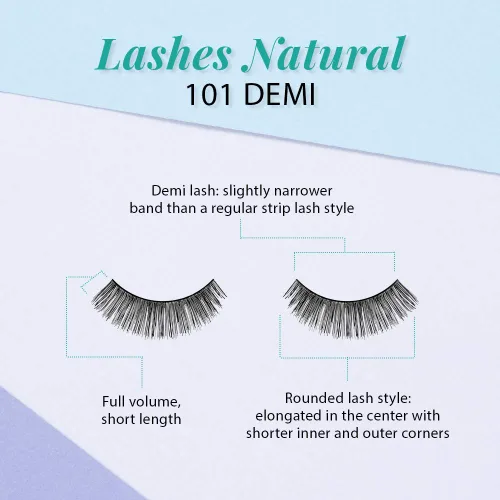 Miniatura 4 de Ardell Pestañas postizas Demi 101 – Negro, volumen completo, tira redondeada pestañas finas para un aspecto natural, paquete de 4