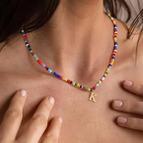 Miniatura 3 de Yoosteel Regalos de San Valentín para niños, adolescentes y niñas, collares con iniciales de cuentas coloridas para mujeres y niños, joyería