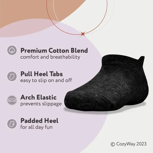 Miniatura 14 de CozyWay Baby & Toddler Socks Ankle Comfy Cotton Socks For Girls and Boys No Show Infant - 12 Pack