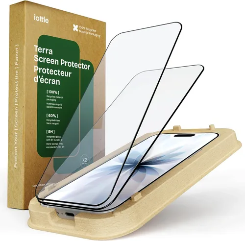 Miniatura 13 de iOttie Terra - Protector de pantalla de vidrio templado para iPhone 16, grado militar, dureza 9H, inastillable, resistente a los arañazos